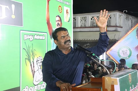 விழுப்புரம் நா.த.க. பொதுக்கூட்டத்தில் சீமான் பேசினார்.