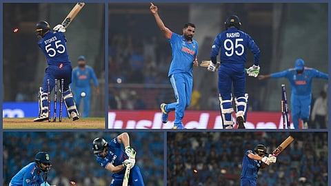 இங்கிலாந்து வீரர்களை ஆட்டமிழக்க செய்த இந்திய பந்துவீச்சாளர்கள்