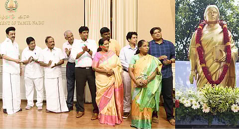 சுதந்திரப் போராட்ட வீரர் அஞ்சலை அம்மாள் சிலை திறப்பு நிகழ்வு