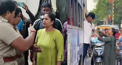 பா.ஜ.க. நடிகை அடாவடி செய்து கைதானார்