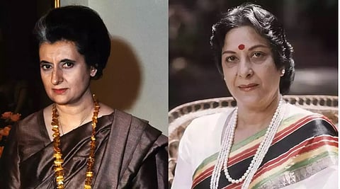 (இடமிருந்து வலம்) இந்திரா காந்தி, நர்கீஸ் தத்