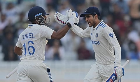 வெற்றி பெற்ற மகிழ்ச்சியில் ஷுப்மன் கில், துருவ் ஜூரெல்