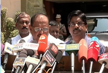 செய்தியாளர் சந்திப்பில் அமைச்சர் ரகுபதி, வில்சன்