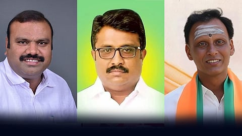 (வலமிருந்து) ஈசுவரசாமி, கார்த்திகேயன், வசந்தராஜன்