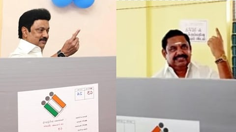 வாக்களித்த பின்னர் முதல்வர் ஸ்டாலின், எடப்பாடி பழனிசாமி