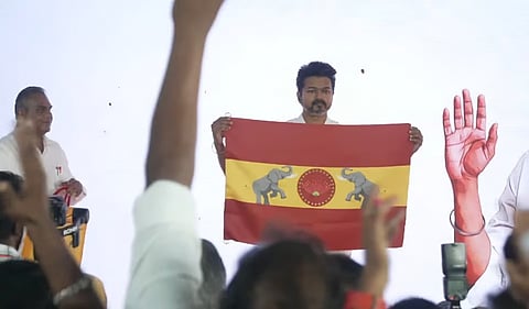 Actor Vijay launches Tamilaga Vettri Kazhagam’s flag