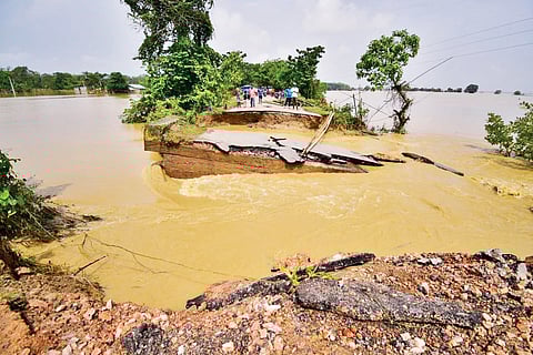 flood disrupted road