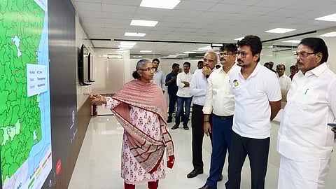 Deputy CM Udhayanidhi Inspection in State Disaster Management Control Room