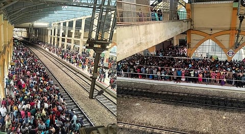 ரயில்வே நிலையத்தில் அலைமோதும் கூட்டம்