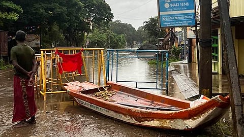 rescue boat in Korattur, Chennai