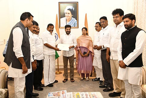 தெலங்கானா முதலமைச்சர் ரேவந்த் ரெட்டியுன் திமுக எம்.பிக்கள் மற்றும் அமைச்சர் நேரு