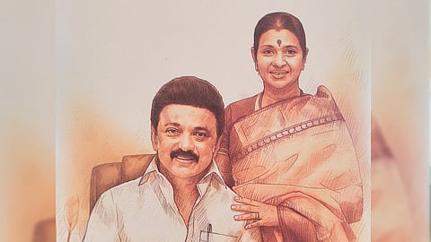 முதல்வர் ஸ்டாலினுடன் அவரது மனைவி துர்கா ஸ்டாலின்