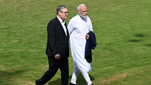 இங்கிலாந்து பிரதமர் கெய்ர் ஸ்டார்மர் - இந்திய பிரதமர் மோடி