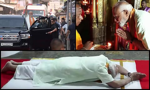 சாஷ்டாங்கமாக விழுந்து முருகனை தரிசித்த பிரதமர் மோடி!