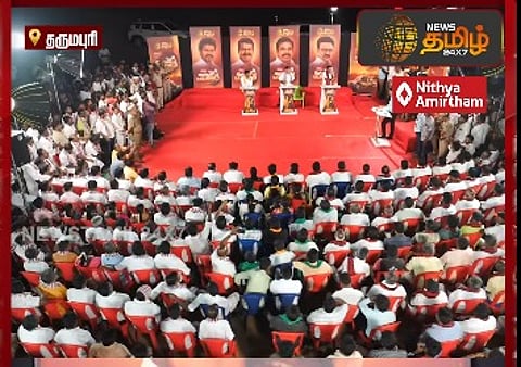 தருமபுரியில் டிவி நிகழ்வில் மோதிக்கொண்ட அரசியல் கட்சியினர்!