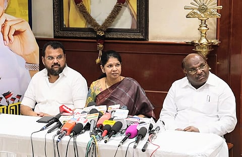 செய்தியாளர் சந்திப்பில் கனிமொழி எம்.பி.