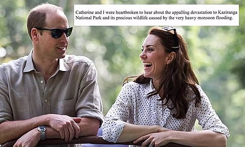 বানত কাজিৰঙাৰ দুৰ্দশাক লৈ ম্ৰিয়মান স-পত্নীক ব্ৰিটিছ ৰাজকুমাৰ