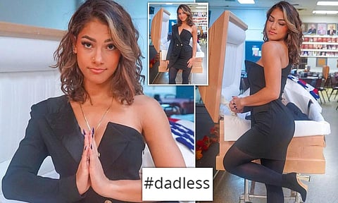 পিতৃৰ অন্ত্যেষ্টিক্ৰিয়াত 'অসন্মানজনক' ভংগীমাৰ বাবে সমালোচনা মডেলক