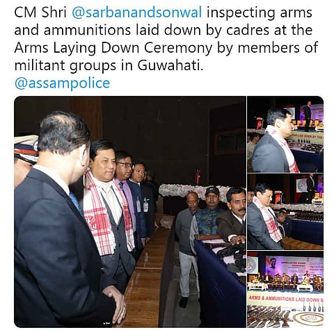 উত্তৰ পূৱ ভাৰতৰ ৮ টা উগ্ৰপন্থী সংগঠনৰ ৬৪৪ জন নেতা সদস্যৰ আত্মসমৰ্পন