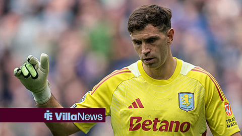 Emi Martinez in action for Aston Villa.