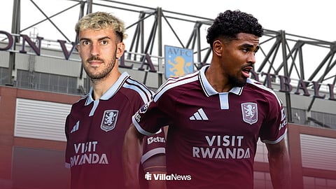 Aston Villa duo Matteo Ruggeri and Ian Maatsen ahead of Villa Park