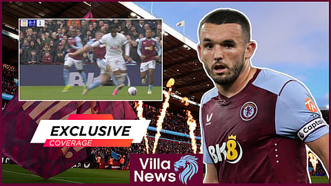 John McGinn was shown a straight red for Aston Villa - Credit: Sky Sports via X