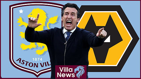 Unai Emery set up his Aston Villa side against Wolves