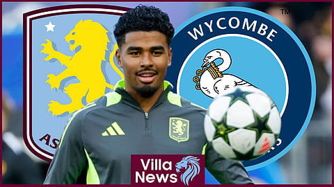 Aston Villa left back Ian Maatsen struggled against Wycombe Wanderers (credit: Imago)