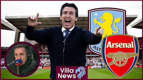 Unai Emery was booked against Arsenal (Credit: Imago/ Sky Sports)