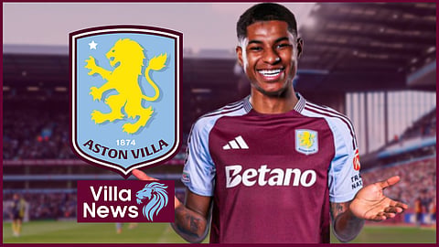 Aston Villa forward Marcus Rashford.
