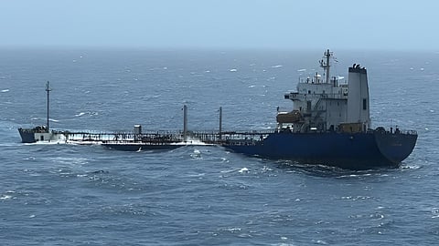 Lavant partially submerged off the coast of Yemen