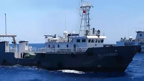 A China Maritime Militia vessel, August 16, 2023 (photo taken from video screenshot)
