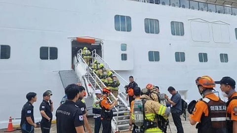 Three injured after fire ignites on cruise ship in Jeju, South Korea
