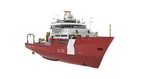 Rendering of a Canadian Coast Guard Offshore Oceanographic Science Vessel