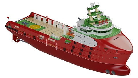 Rendering of Sinopec's new large salvage vessel