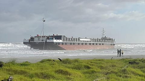 New Zealand authorities respond to cargo barge grounding on South Island