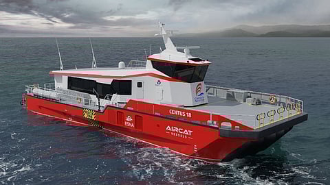 Rendering of a Centus Marine fast crewboat