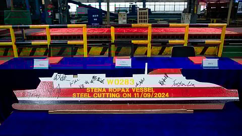 Steel-cutting ceremony for new ferry for Corsica Linea