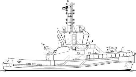 GA drawing of a new 28-metre ASD tug