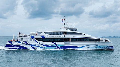 Unity of Majestic, a new catamaran ferry delivered to Singapore operator Majestic Fast Ferry