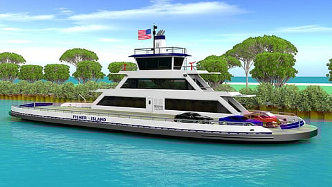 Rendering of the Fisher Island ferry Falcon