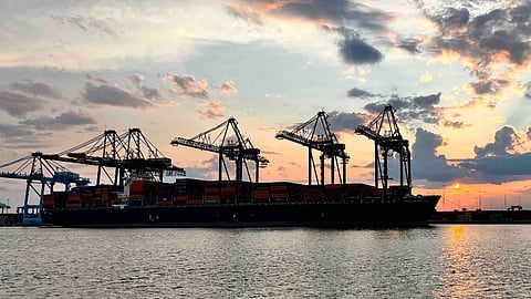Containership in New York Harbor