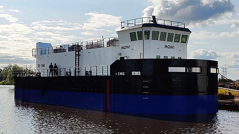 Mowi Scotland’s newest feed barge designed for fish farms in remote areas