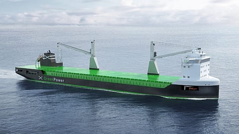 Rendering of a new multipurpose cargo vessel