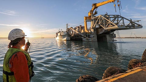 Port construction works