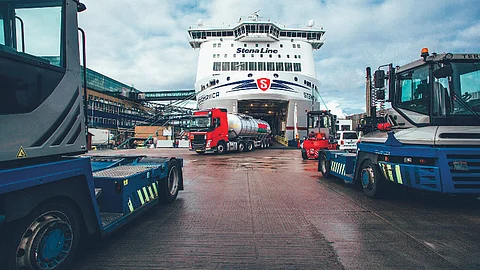 Stena Line ferry unloading freight