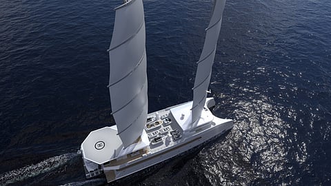 Rendering of the 57-metre sailing catamaran