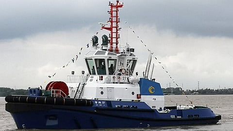 A Robert Allan Ltd-designed 28-metre ASD tug from the same series as ADNOC TB01 and ADNOC TB02