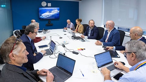 Representatives of BMT and Navantia UK finalising the FSS programme's preliminary design review