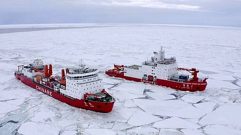 The Chinese research icebreakers Xue Long and Xue Long 2